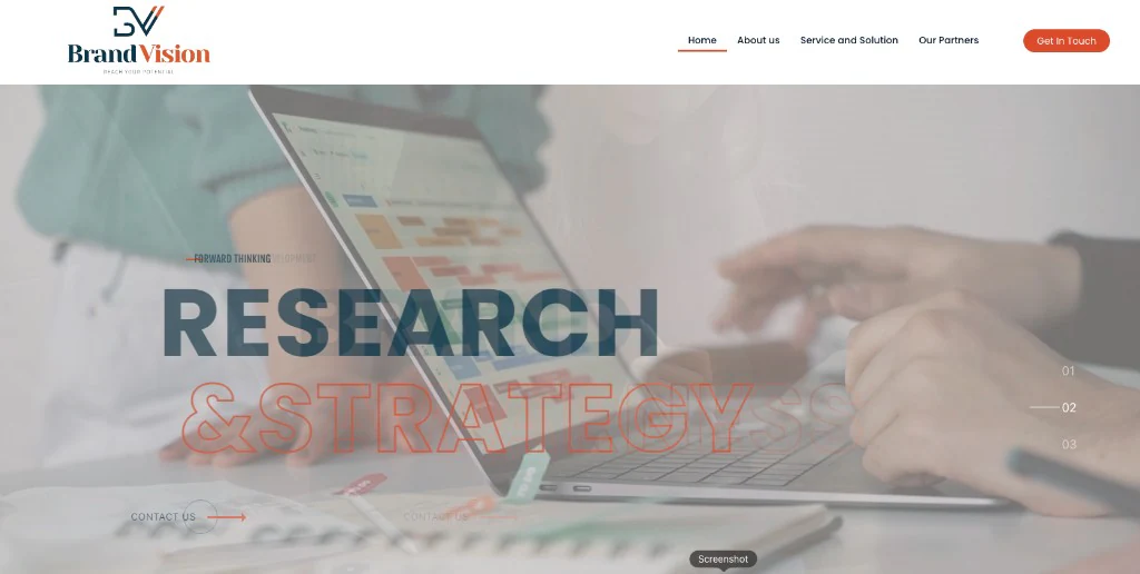 Brand Vision research and strategy website homepage
